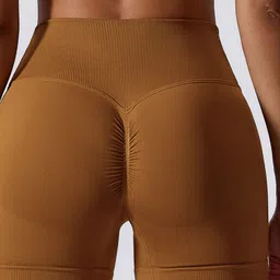 lulu & sky Solid Women Brown Running Shorts image 5