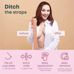 fast mart Multipurpose Breast Lifter Boob Tape with nipple pesties Nursing Breast Pad image 4