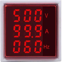 robin teper Hz Metar 0652 Frequency Meter Digital Plastic Led Display Electricity Frequency Meter Indicator Signal Lamp Lights Tester Measuring Range 20-75Hz 31 Mm Square Shape(Red) Digital Voltage Tester-picture-16