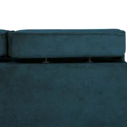 casacraft from pepperfry Haiden Velvet RHS Sectional Sofa (3+ Lounger) in Teal Blue Colour image 5