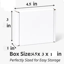 avisri Corrugated Cardboard WHITE Flap Box 4.5x3x1 inch for Jewelry, Gifts eCommerce Cosmetics, Small Items Packaging Box image 2