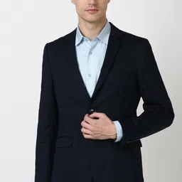 peter england Men Solid Single Breasted Formal Blazer-picture-16