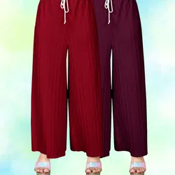 vspcreation Pack of 2 Women Regular Fit Multicolor Lycra Blend Trousers-picture-15