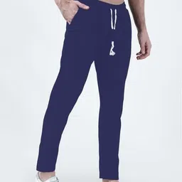 amfabrics Men Solid Maroon, Dark Blue Track Pants image 4