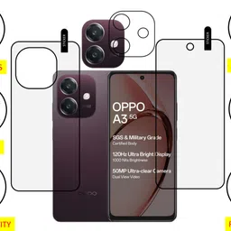 MOBKAVACH Front and Back Tempered Glass for OPPO A3 5G WITH CAMERA LENS PROTECTOR image 2