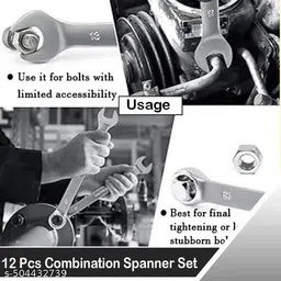 antools 12 PC Wrench Set 0B1 12 PC Wrench Set 0B1 Double Sided Combination Wrench image 5