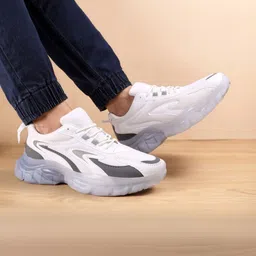 bxxy Men's Mesh Material New Stylish White Casual Sports Running Lace Up Shoes Walking Shoes For Women-picture-17