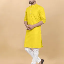 udanienterprise Pack of 2 Men Solid Cotton Blend Straight Kurta image 5