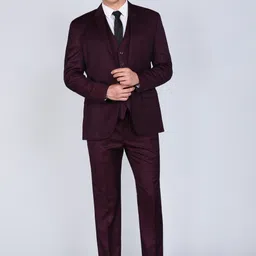 park avenue Men 3 PCS SB2 BTN NOTCH CLR SUIT - S.SLM FIT Self Design Suit image 3
