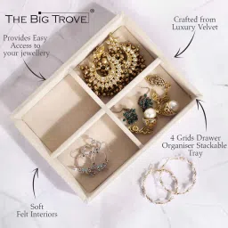 la trove Cream Small 4 Grids Jewellery Tray image 5