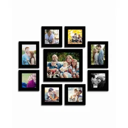 art street Tracey<br />Set Of 9 Black Solid Wood Collage Photo Frames image 2