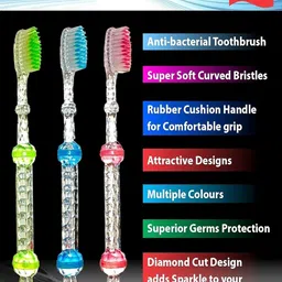 odin 12 Piece Manual Adult Toothbrush Set Soft Bristles with Protective Crystal Cover Ultra Soft Toothbrush image 2