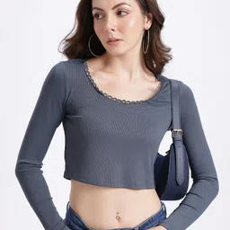 Casual Regular Sleeves Solid Women Grey Top-image-47