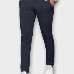 trending stellalifestyle Men Slim Fit Dark Blue Lycra Blend Trousers image 2
