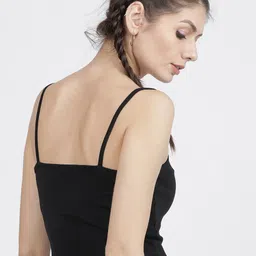 tokyo talkies Casual Sleeveless Tie & Dye Women Black Top image 2