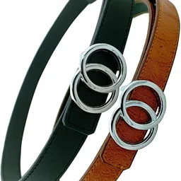aakriti Women Casual, Formal, Party Black, Tan Artificial Leather Belt-picture-24