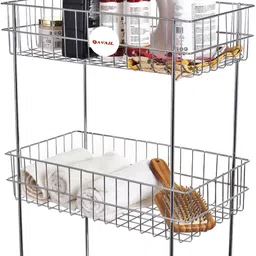 avail Good Quality 3 Layer Kitchen Trolley with Wheels Modern Storage Rack Steel Kitchen Trolley image 3