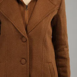 honnete 100 % Polyester Solid Coat For Women image 5