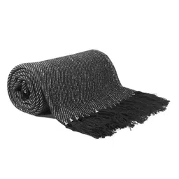 cazimo Black Solid Cotton 50x60 Inches Sofa Throw image 3