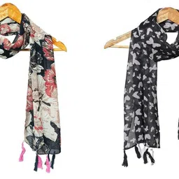 mss fashion Printed Chiffon Women Multicolor Stole, Scarf, Fancy Scarf-picture-40