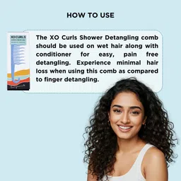 xo curls Shower Detangling Comb Blue image 5