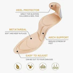 trk impex Shoe Sole | Memory Foam shoes| Soft Pad | Non Slip Protector| Invisible Insoles Foot Support image 3