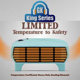 gk king series 2000/1000 W Fan Room Heater With Two Heating Modes ISI Approved (BLUE) Fan Room Heater image 2