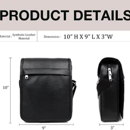 skynext Black Men Sling Bag Trendy sling bag image 3