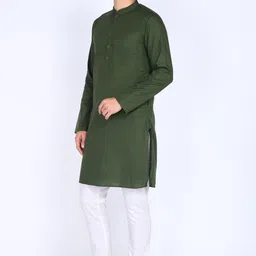 peter england Men Solid Pure Cotton A-line Kurta image 3