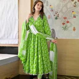 lali creation Deepika Printed Anarkali Kurta, Bottom & Dupatta Set-picture-21