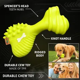 dreamauro Pet Squeaky Toy Big Bone Design Rubber Chew with 3 Textured Surfaces for Dogs Rubber Chew Toy, Rubber Toy, Squeaky Toy, Training Aid For Dog & Cat image 5