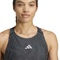 adidas Women Printed Round Neck Polyester Black T-Shirt image 1