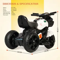 little rides Super Bike With Music And Lights, Forward and Backward Gear, Built in MP3 player Bike Battery Operated Ride On image 3