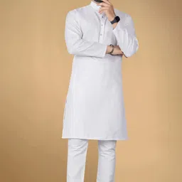 vyomcreation Men Solid Cotton Blend Straight Kurta-picture-27