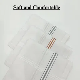 sanaplook Men’s Handkerchiefs 100% Soft Cotton White Hankies (Pack of 6) ["White"] Handkerchief image 3