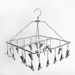 zahuu Steel Cloth Hanger Cloth Dry stand With Clips Stainless Steel Cloth Clips-picture-12