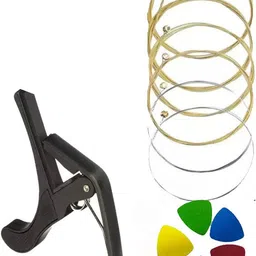 musiking industries Acoustic KARUNA STRING WITH BLACK CAPO AND 5 PICKS MDLA2 Guitar String-picture-27