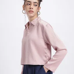 glitchez Casual Regular Sleeves Solid Women Red Top image 5