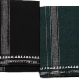 Sharan Elegance Kerala Style Cotton Dhoti Single size with 1.9 meters Set 2 Solid Men Dhoti-picture-24