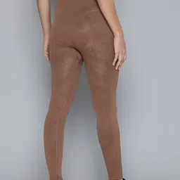 hrx by hrithik roshan Solid Women Brown Tights image 2