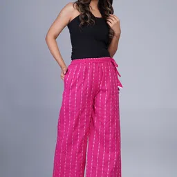 wakshi Women Relaxed Pink Viscose Rayon Trousers-picture-16