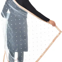 youthquake Net Embellished Blue Women Dupatta image 4