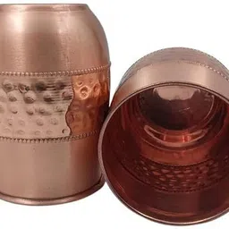 master brownsmith (Pack of 2) Set of 2 Pure Copper Hammered Water Glass 380ml Glass Water/Juice Glass image 3