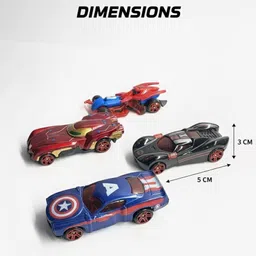 toybuzz Avengers Hot Wheels 4-Car Set – Captain America, Iron Man, Black Widow & Thor image 2