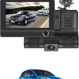 ayw 170 Degree/3 Lens G-Sensor 4Inch 3 Way DVR Video Recorder For Car Black LCD-picture-13