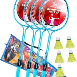 Scratch Resistant A-2000 Badminton Racquets Set of 4 with 5 Plastic Shuttles Badminton Kit-image-60
