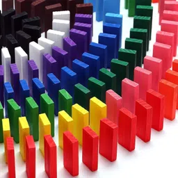 pulsbery n Creative Blocks Educational Buliding Game Set 100 pcs Imported Domino for Kids Standard 12 Colors (100 Pieces) (Milticolor) image 2