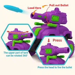 meetul enterprise Tank Launcher Monster Truck Toy Car for Kids - Bullet Shooting image 2