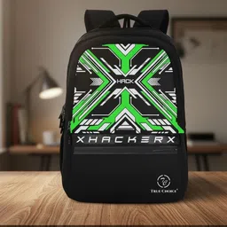 mdali Large 45 L Laptop Backpack Hacker Printed Bag for Boys & Men | Trendy Geometric Design for School, College image 1