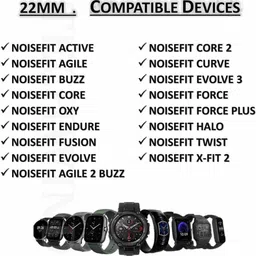 TRENDINGVIEW 22mm metal Buckle lock soft Silicone smart watch Strap for COLORFIT PRO 2 OXY 22 mm Silicone Watch Strap image 4